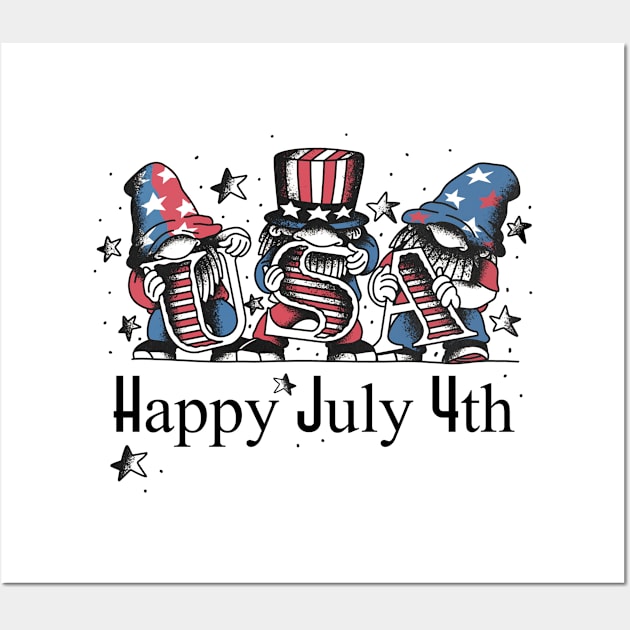 July 4th USA Gnomes Wall Art by Little Duck Designs